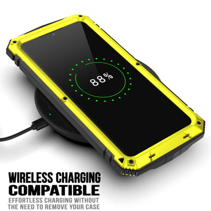 For Samsung Galaxy S21 5G R-JUST Shockproof Waterproof Dust-proof Metal + Silicone Protective Case with Holder(Yellow) - Galaxy S21 5G Cases by R-JUST | Online Shopping UK | buy2fix