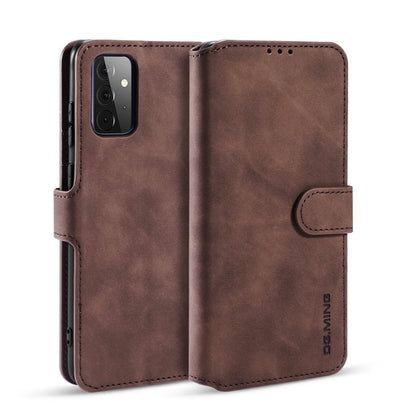 For samsung Galaxy A72 5G / 4G DG.MING Retro Oil Side Horizontal Flip Leather Case with Holder & Card Slots & Wallet(coffee) - Galaxy Phone Cases by DG.MING | Online Shopping UK | buy2fix