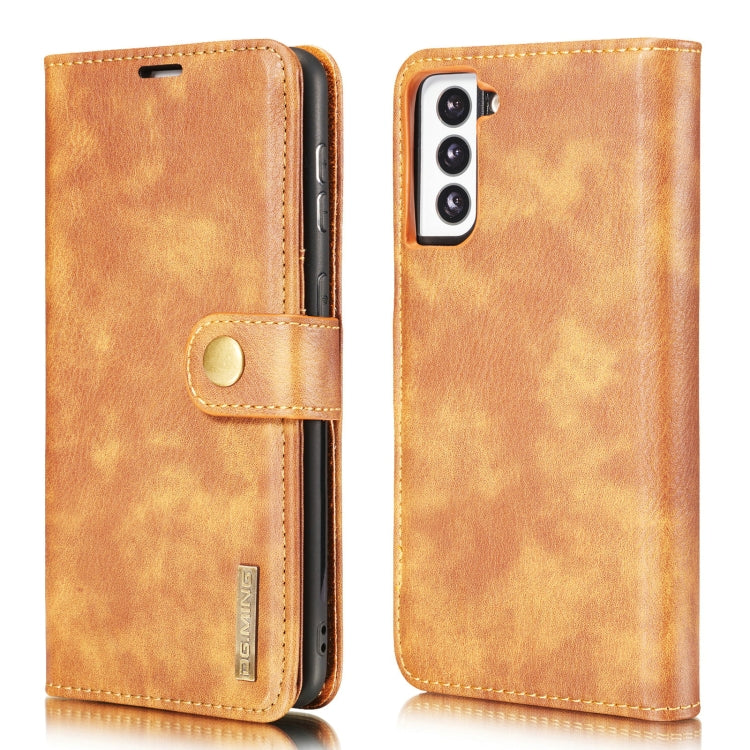 For Samsung Galaxy S21 5G DG.MING Crazy Horse Texture Flip Detachable Magnetic Leather Case with Holder & Card Slots & Wallet(Brown) - Galaxy S21 5G Cases by DG.MING | Online Shopping UK | buy2fix