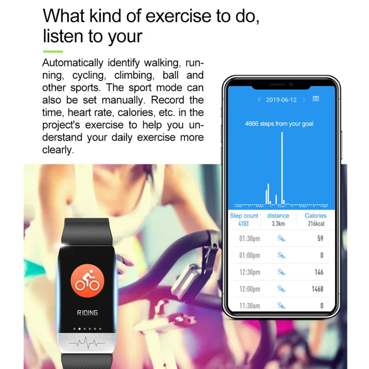 T1S 1.14 inch Screen IP67 Waterproof Smart Bracelet, Support Blood Oxygen Monitoring / Body Temperature Monitoring / Heart Rate Monitoring(Blue) - Smart Wear by buy2fix | Online Shopping UK | buy2fix