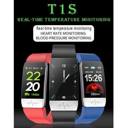 T1S 1.14 inch Screen IP67 Waterproof Smart Bracelet, Support Blood Oxygen Monitoring / Body Temperature Monitoring / Heart Rate Monitoring(Blue) - Smart Wear by buy2fix | Online Shopping UK | buy2fix