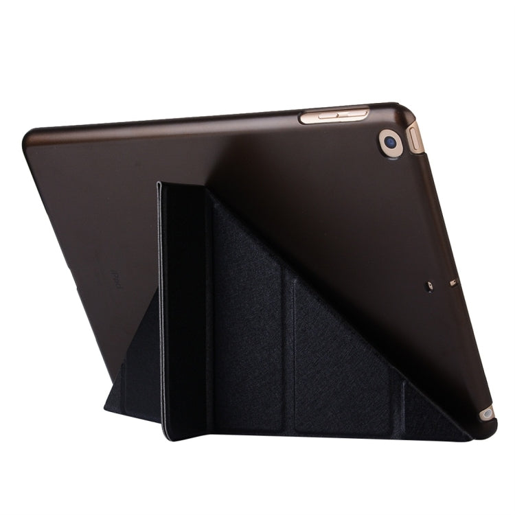 For iPad 10.2 2021 / 2020 / 2019 Silk Texture Horizontal Deformation Flip Leather Case with Holder(Black) - iPad 10.2 Cases by buy2fix | Online Shopping UK | buy2fix