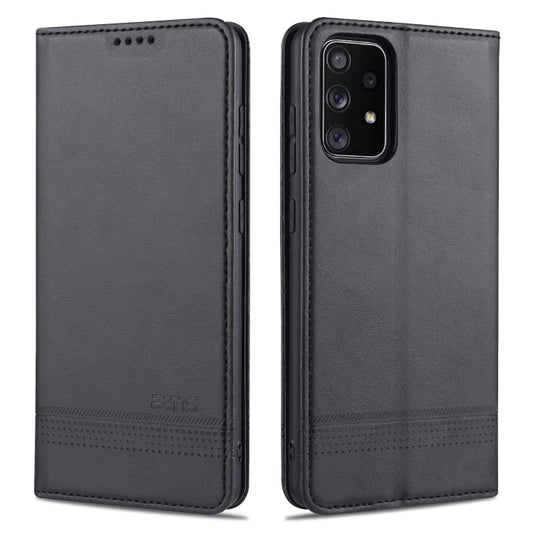 For Samsung Galaxy A52 5G / 4G AZNS Magnetic Calf Texture Horizontal Flip Leather Case with Card Slots & Holder & Wallet(Black) - Galaxy Phone Cases by AZNS | Online Shopping UK | buy2fix