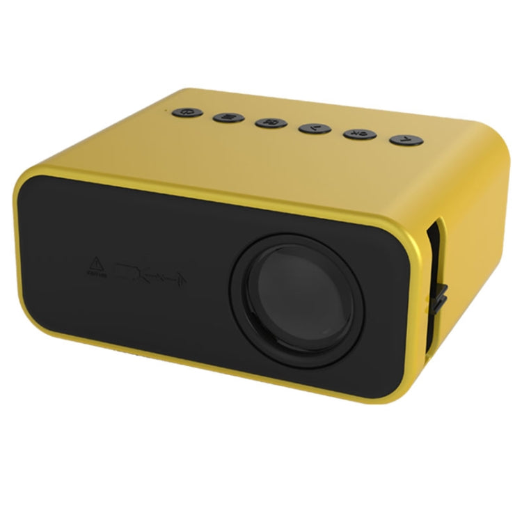 T500 1920x1080P 80 Lumens Portable Mini Home Theater LED HD Digital Projector With Remote Control & Adaptor(Yellow) - Consumer Electronics by buy2fix | Online Shopping UK | buy2fix