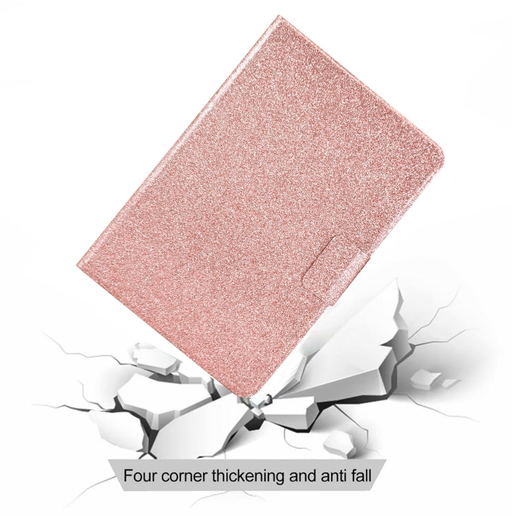 For Samsung Galaxy Tab A7 Lite T220 Glitter Horizontal Flip Leather Case with Holder & Card Slots(Rose Gold) - Samsung Accessories by buy2fix | Online Shopping UK | buy2fix