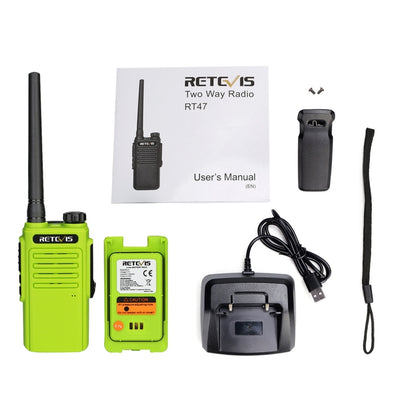 RETEVIS RT47 16CHS IP67 Waterproof FRS Two Way Radio Handheld Walkie Talkie, US Plug(Green) - Handheld Walkie Talkie by RETEVIS | Online Shopping UK | buy2fix