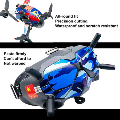 FPV-TZ-SF 4 in 1 Waterproof Anti-Scratch Decal Skin Wrap Stickers Personalized Film Kits for DJI FPV Drone & Goggles V2 & Remote Control & Rocker(Blue Shark) - DJI & GoPro Accessories by buy2fix | Online Shopping UK | buy2fix