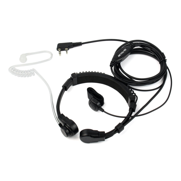 RETEVIS K-001 2 Pin Retractable Throat Covert Acoustic Tube Earphone Microphone for H-777/RT-5R - Microphones & Headsets by RETEVIS | Online Shopping UK | buy2fix