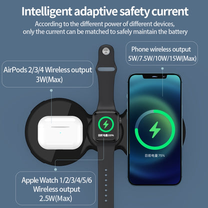 H20 15W QI Standard 3 in 1 Planar Figure-8-shaped Magnetic Wireless Charger for Phones & Apple Watch & AirPods(White) - Apple Accessories by buy2fix | Online Shopping UK | buy2fix