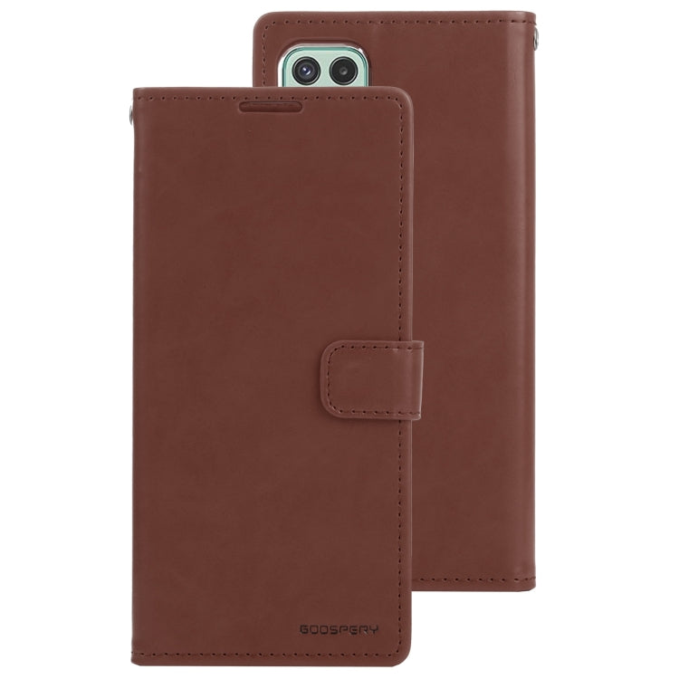 For Samsung Galaxy A22 5G GOOSPERY BLUE MOON Crazy Horse Texture Horizontal Flip Leather Case with Holder & Card Slot & Wallet(Brown) - Galaxy Phone Cases by GOOSPERY | Online Shopping UK | buy2fix