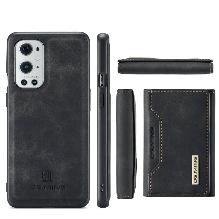 For OnePlus 9 Pro DG.MING M2 Series 3-Fold Multi Card Bag Back Cover Shockproof Case with Wallet & Holder Function(Black) - OnePlus Cases by DG.MING | Online Shopping UK | buy2fix
