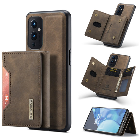 For OnePlus 9 (EU/NA) DG.MING M2 Series 3-Fold Multi Card Bag Back Cover Shockproof Case with Wallet & Holder Function(Coffee) - OnePlus Cases by DG.MING | Online Shopping UK | buy2fix