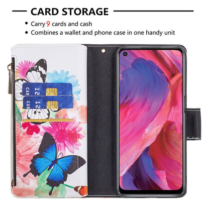 For OPPO A74 5G/A93 5G/A54 5G Colored Drawing Pattern Zipper Horizontal Flip Leather Case with Holder & Card Slots & Wallet(Two Butterflies) - OPPO & vivo Accessories by buy2fix | Online Shopping UK | buy2fix