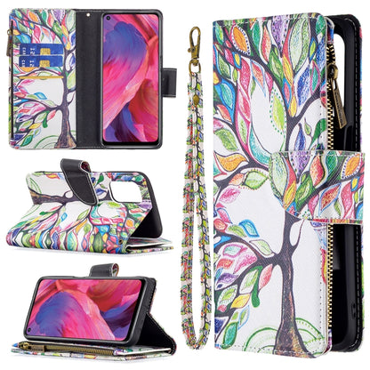 For OPPO A74 5G/A93 5G/A54 5G Colored Drawing Pattern Zipper Horizontal Flip Leather Case with Holder & Card Slots & Wallet(Big Tree) - OPPO & vivo Accessories by buy2fix | Online Shopping UK | buy2fix