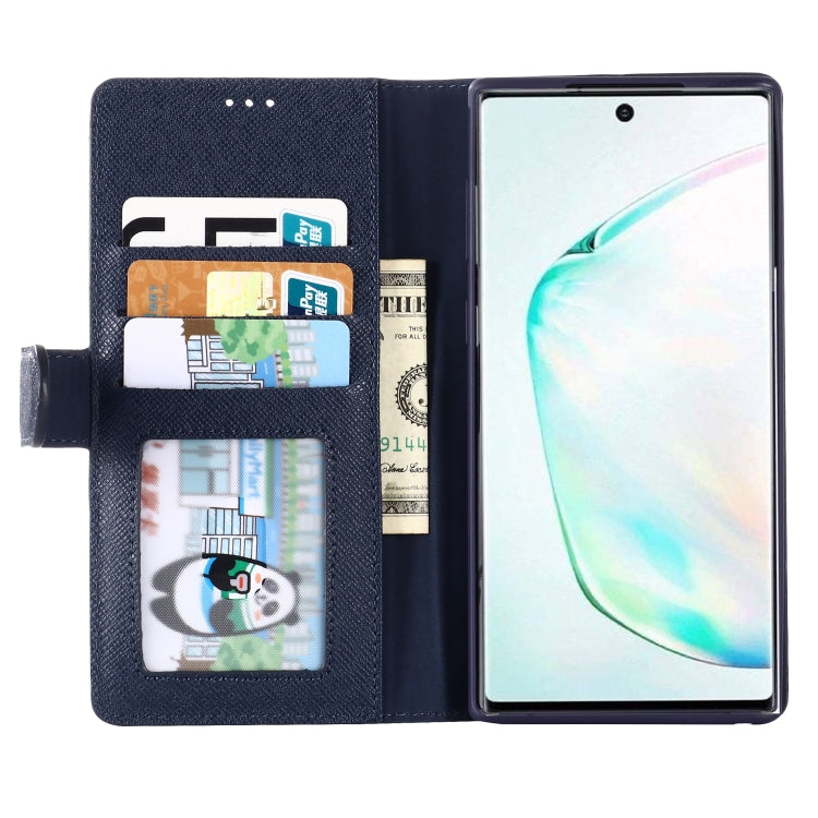 For Galaxy Note 10 GEBEI Top-grain Leather Horizontal Flip Protective Case with Holder & Card Slots & Wallet & Photo Frame(Blue) - Galaxy Phone Cases by GEBEI | Online Shopping UK | buy2fix