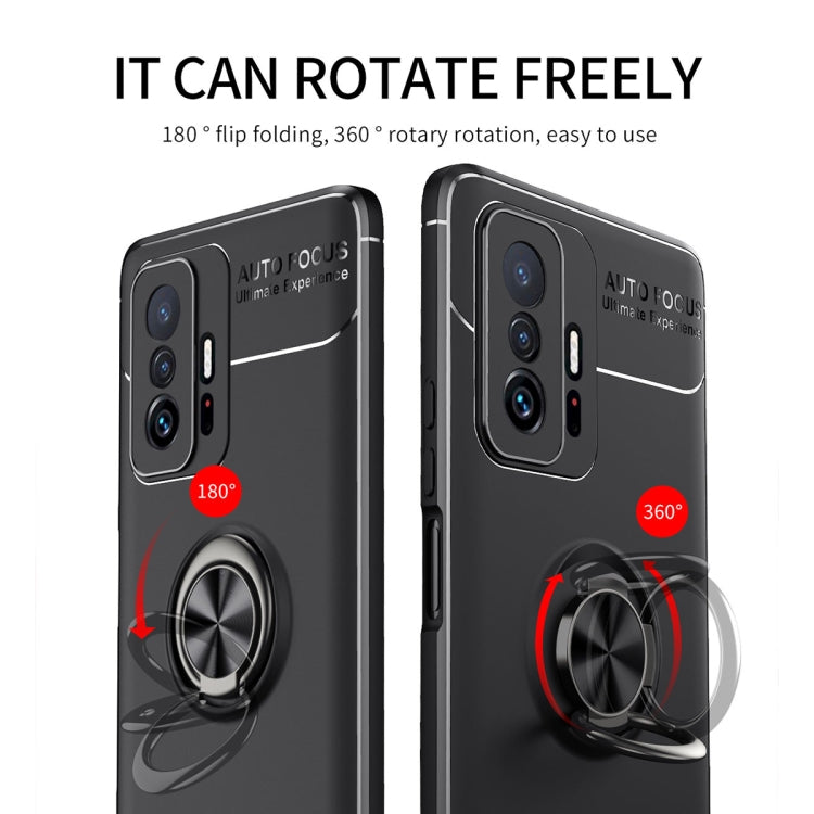 For Xiaomi Mi 11T Metal Ring Holder 360 Degree Rotating TPU Case(Black) - Xiaomi Accessories by buy2fix | Online Shopping UK | buy2fix