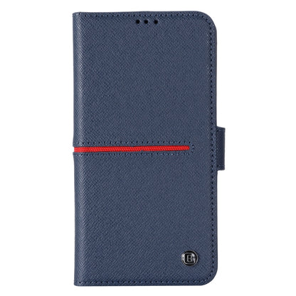 For iPhone 13 Pro GEBEI Top-grain Leather Horizontal Flip Protective Case with Holder & Card Slots & Wallet & Photo Frame (Blue) - iPhone 13 Pro Cases by GEBEI | Online Shopping UK | buy2fix
