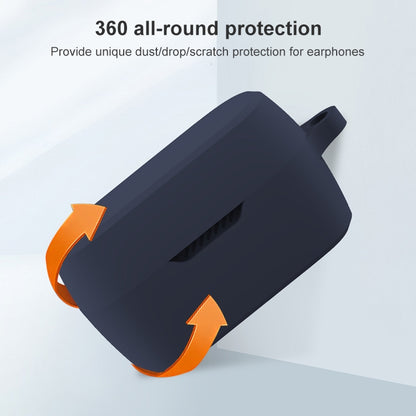 Wireless Earphone Silicone Protective Case with Hook for JBL T280TWS X(Dark Green) - JBL Earphone Case by buy2fix | Online Shopping UK | buy2fix