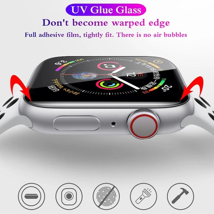 UV Liquid Curved Full Glue Full Screen Tempered Glass Film For Apple Watch Series 7 41mm - Smart Wear by buy2fix | Online Shopping UK | buy2fix