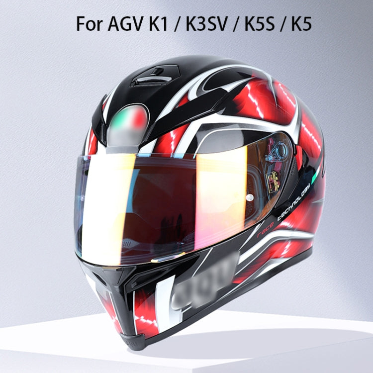 Motorcycle Helmet Visor Anti-UV Wind Shield Lens For AGV K1 / K3SV / K5(Aurora Red) - In Car by buy2fix | Online Shopping UK | buy2fix