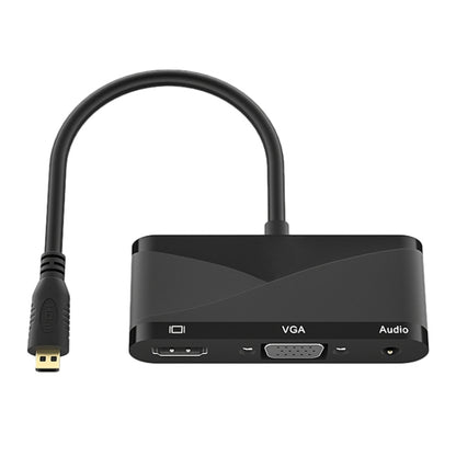 h115 3 in 1 Micro HDMI to HDMI + VGA + 3.5 Audio Converter Cable(Black) - Converter by buy2fix | Online Shopping UK | buy2fix