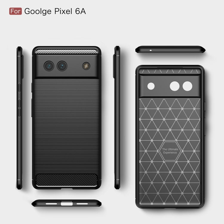 For Google Pixel 6a Brushed Carbon Fiber Texture Shockproof TPU Phone Case(Black) - Google Cases by buy2fix | Online Shopping UK | buy2fix