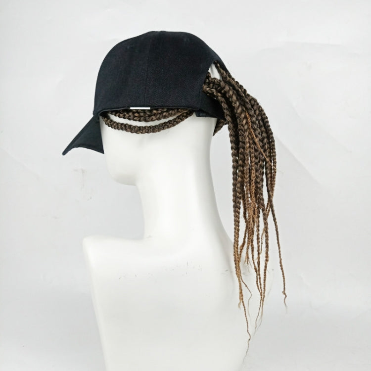 Dreadlocks Wig Hat One-piece Headgear for Men and Women, Style: Black Cap(Light Brown Braid About 35cm) - Wigs by buy2fix | Online Shopping UK | buy2fix