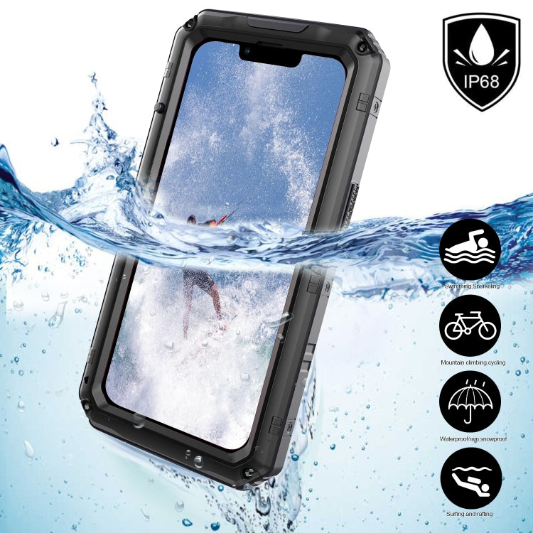 For iPhone 13 Shockproof Waterproof Dustproof Metal + Silicone Phone Case with Screen Protector(Black) - iPhone 13 Cases by buy2fix | Online Shopping UK | buy2fix