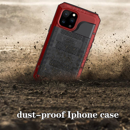 For iPhone 13 Pro Max Shockproof Waterproof Dustproof Metal + Silicone Phone Case with Screen Protector (Red) - iPhone 13 Pro Max Cases by buy2fix | Online Shopping UK | buy2fix