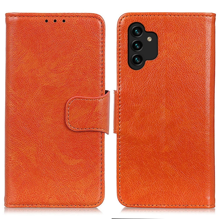 For Samsung Galaxy A13 4G Nappa Texture Horizontal Flip Leather Phone Case(Orange) - Galaxy Phone Cases by buy2fix | Online Shopping UK | buy2fix