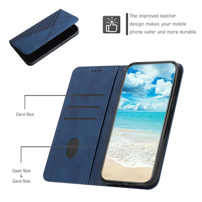 For Motorola Edge 20 Pro Skin Feel Magnetic Leather Phone Case(Blue) - Motorola Cases by buy2fix | Online Shopping UK | buy2fix