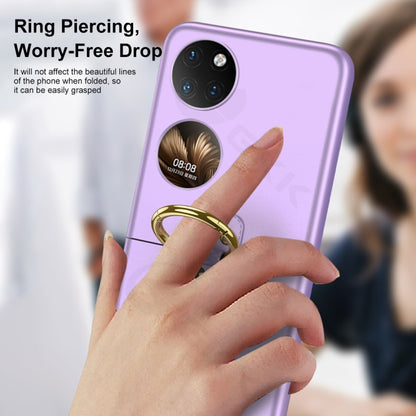 For Huawei P50 Pocket GKK Ultra-thin Full Coverage Phone Case with Ring(Purple) - Huawei Cases by GKK | Online Shopping UK | buy2fix