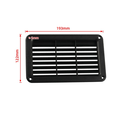 A6789 193x122mm RV / Bus Oblique Louver Outlet Panel with Screws(Black) - In Car by buy2fix | Online Shopping UK | buy2fix