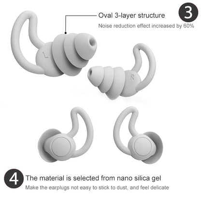 iMeBoBo A1 Shark Fin Version Nano Silicone Sleeping Noise Reduction Earplugs, Style:Two Layer(Black) - Apple Accessories by buy2fix | Online Shopping UK | buy2fix