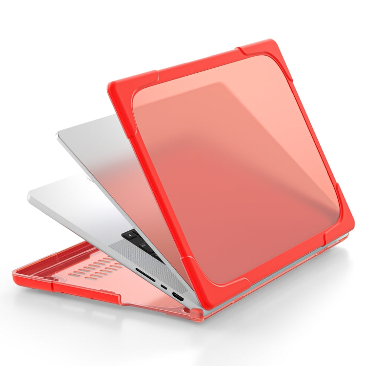 TPU + PC Two-color Anti-fall Laptop Protective Case For MacBook Pro 16.2 inch A2485 2021(Red) - MacBook Pro Cases by buy2fix | Online Shopping UK | buy2fix