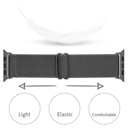 Polyester Nylon Watch Band For Apple Watch Ultra 49mm / Series 8&7 45mm / SE 2&6&SE&5&4 44mm / 3&2&1 42mm(Dark Grey) - Smart Wear by buy2fix | Online Shopping UK | buy2fix