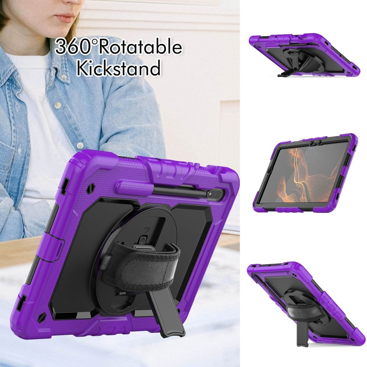 For Samsung Galaxy Tab S8 11 inch SM-X700 Silicone + PC Tablet Case(Purple+Black) - Galaxy Tab S8 Cases by buy2fix | Online Shopping UK | buy2fix