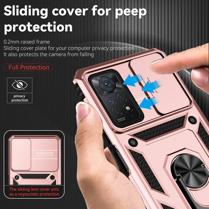 For Xiaomi Redmi Note 11 Pro Global Sliding Camshield Holder Phone Case(Rose Gold) - Xiaomi Accessories by buy2fix | Online Shopping UK | buy2fix