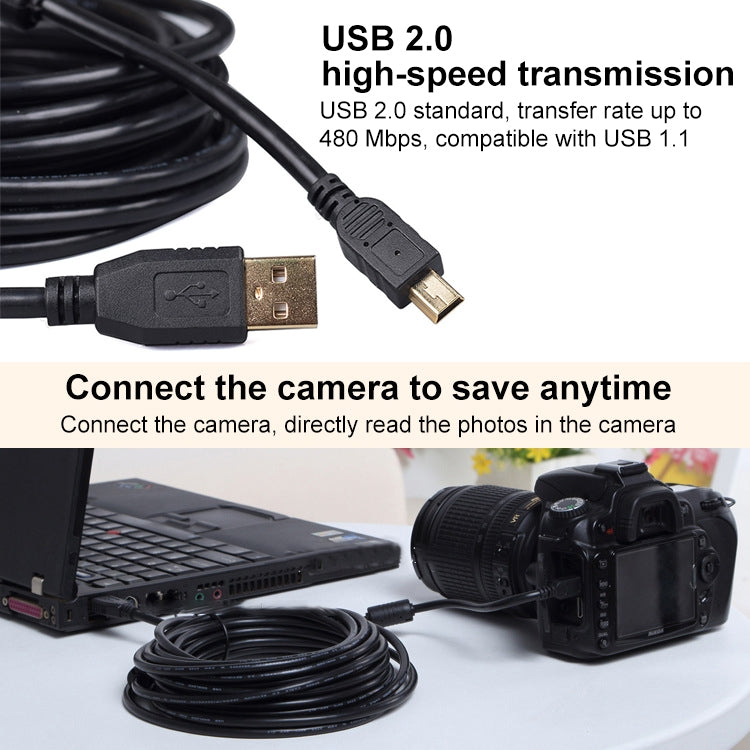 1.5m Mini 5 Pin to USB 2.0 Camera Extension Data Cable - Camera Accessories by buy2fix | Online Shopping UK | buy2fix