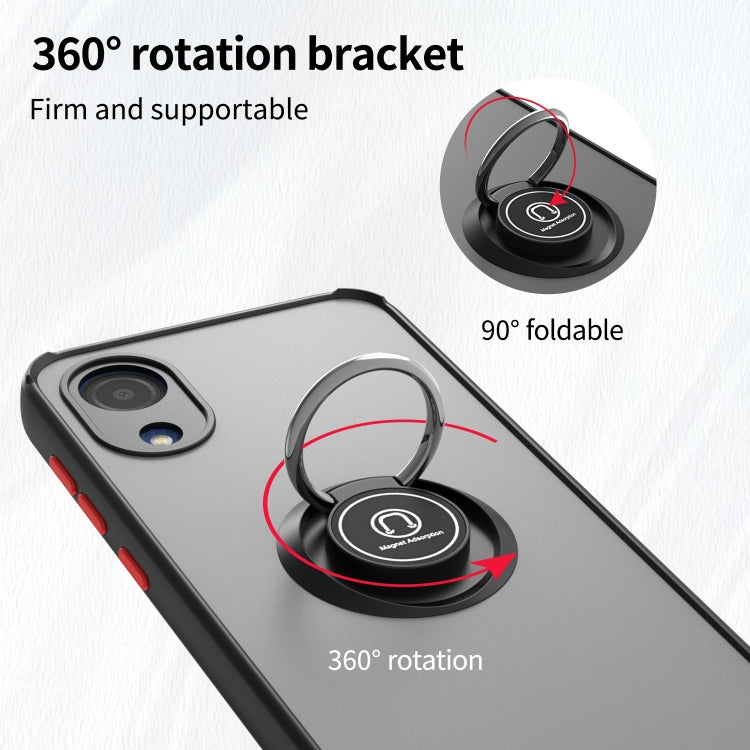 For Samsung Galaxy A03 Core Q Shadow I Ring Kickstand PC and TPU Hybrid Phone Case(Black+Red) - Galaxy Phone Cases by buy2fix | Online Shopping UK | buy2fix