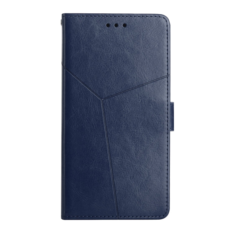 For UMIDIGI A9 Y Stitching Horizontal Flip Leather Phone Case(Blue) - More Brand by buy2fix | Online Shopping UK | buy2fix