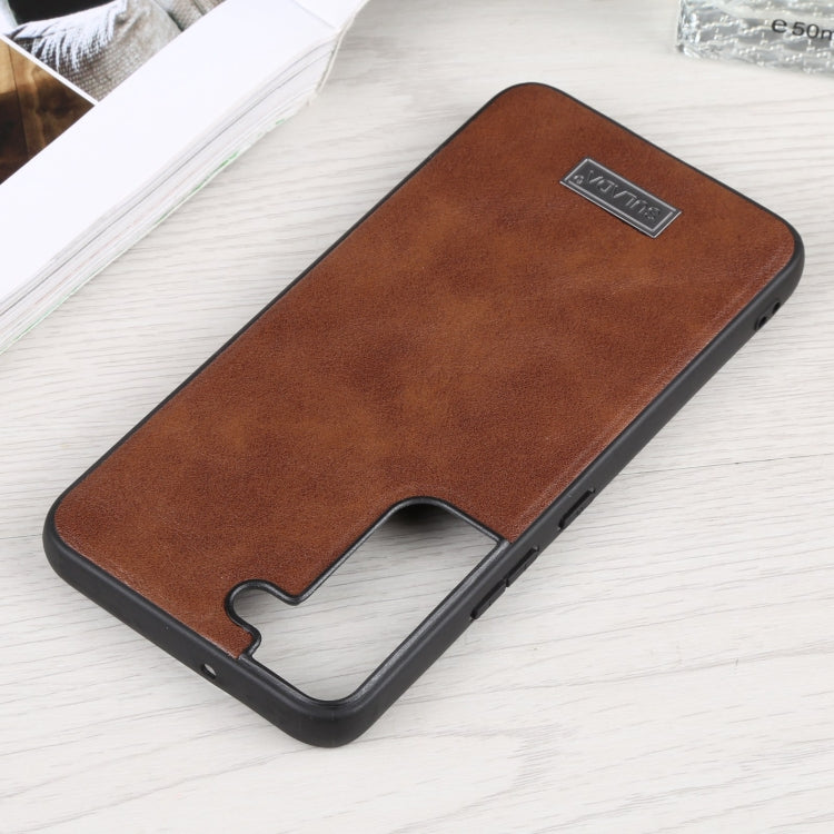 For Samsung Galaxy S22 5G SULADA Shockproof TPU + Handmade Leather Phone Case(Brown) - Galaxy S22 5G Cases by SULADA | Online Shopping UK | buy2fix