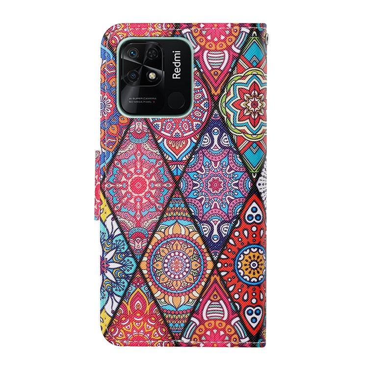 For Xiaomi Redmi 10C Colored Drawing Pattern Flip Leather Case(Diamond Totem) - Xiaomi Accessories by buy2fix | Online Shopping UK | buy2fix