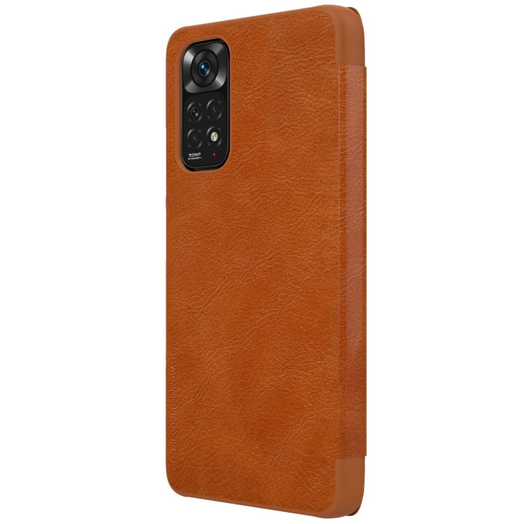 For Xiaomi Redmi Note 11 Global NILLKIN QIN Series Crazy Horse Texture Leather Case(Brown) - Xiaomi Cases by NILLKIN | Online Shopping UK | buy2fix