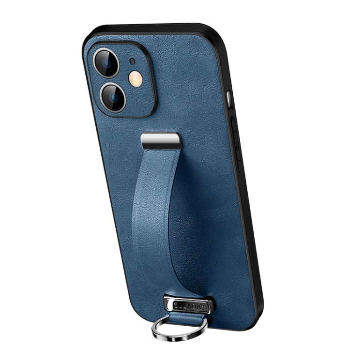 For iPhone 12 SULADA Cool Series PC + Leather Texture Skin Feel Shockproof Phone Case (Blue) - iPhone 12 / 12 Pro Cases by SULADA | Online Shopping UK | buy2fix