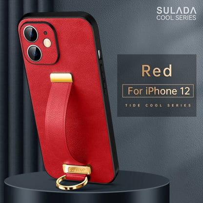 For iPhone 12 SULADA Cool Series PC + Leather Texture Skin Feel Shockproof Phone Case (Red) - iPhone 12 / 12 Pro Cases by SULADA | Online Shopping UK | buy2fix