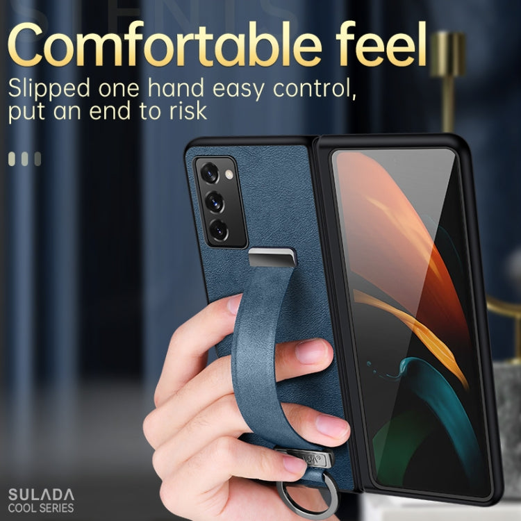 For Samsung Galaxy Z Fold2 SULADA Cool Series PC + Leather Texture Skin Feel Shockproof Phone Case(Black) - Galaxy Phone Cases by SULADA | Online Shopping UK | buy2fix