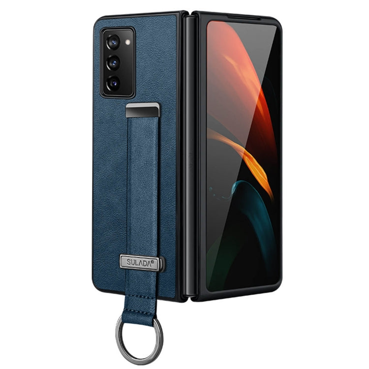 For Samsung Galaxy Z Fold2 SULADA Cool Series PC + Leather Texture Skin Feel Shockproof Phone Case(Blue) - Galaxy Phone Cases by SULADA | Online Shopping UK | buy2fix