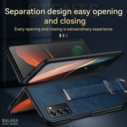 For Samsung Galaxy Z Fold2 SULADA Cool Series PC + Leather Texture Skin Feel Shockproof Phone Case(Orange) - Galaxy Phone Cases by SULADA | Online Shopping UK | buy2fix