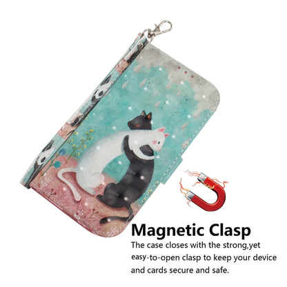 For Xiaomi 12 / 12X 3D Colored Horizontal Flip Leather Phone Case(Black White Cat) - 12 Cases by buy2fix | Online Shopping UK | buy2fix